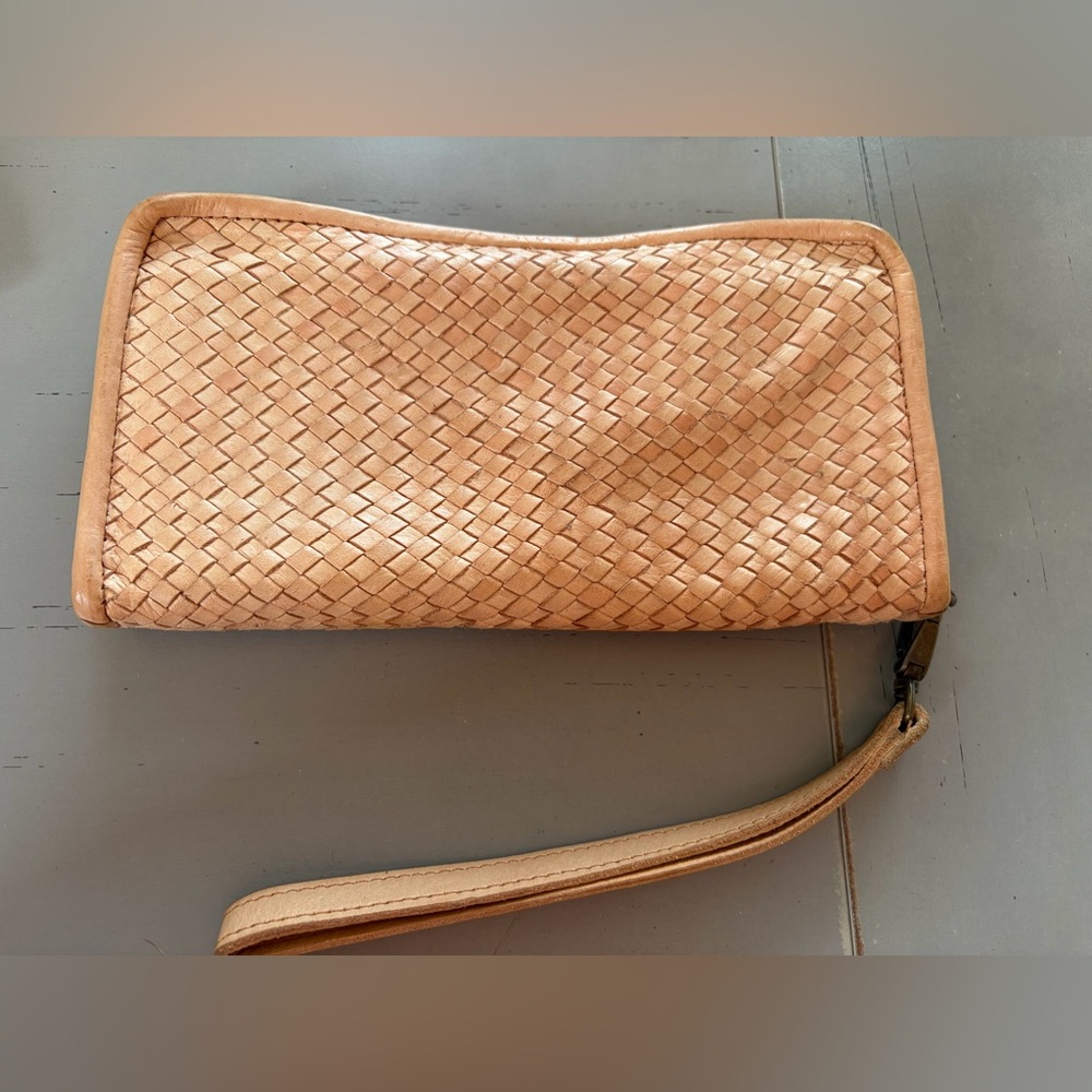 Bottega Veneta like Platania Woven Leather Zippy Wallet Ballet Pink